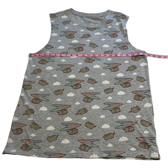 🌷3/$15🌷Pusheen The Cat All Over Print Sleeveless Tank Top - Picture 4 of 8